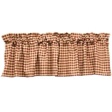 Burgundy Check Valance Curtain 16